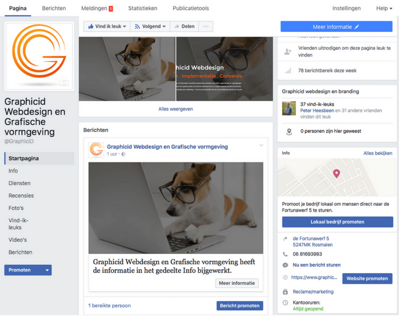 Facebook bedrijfspagina 1